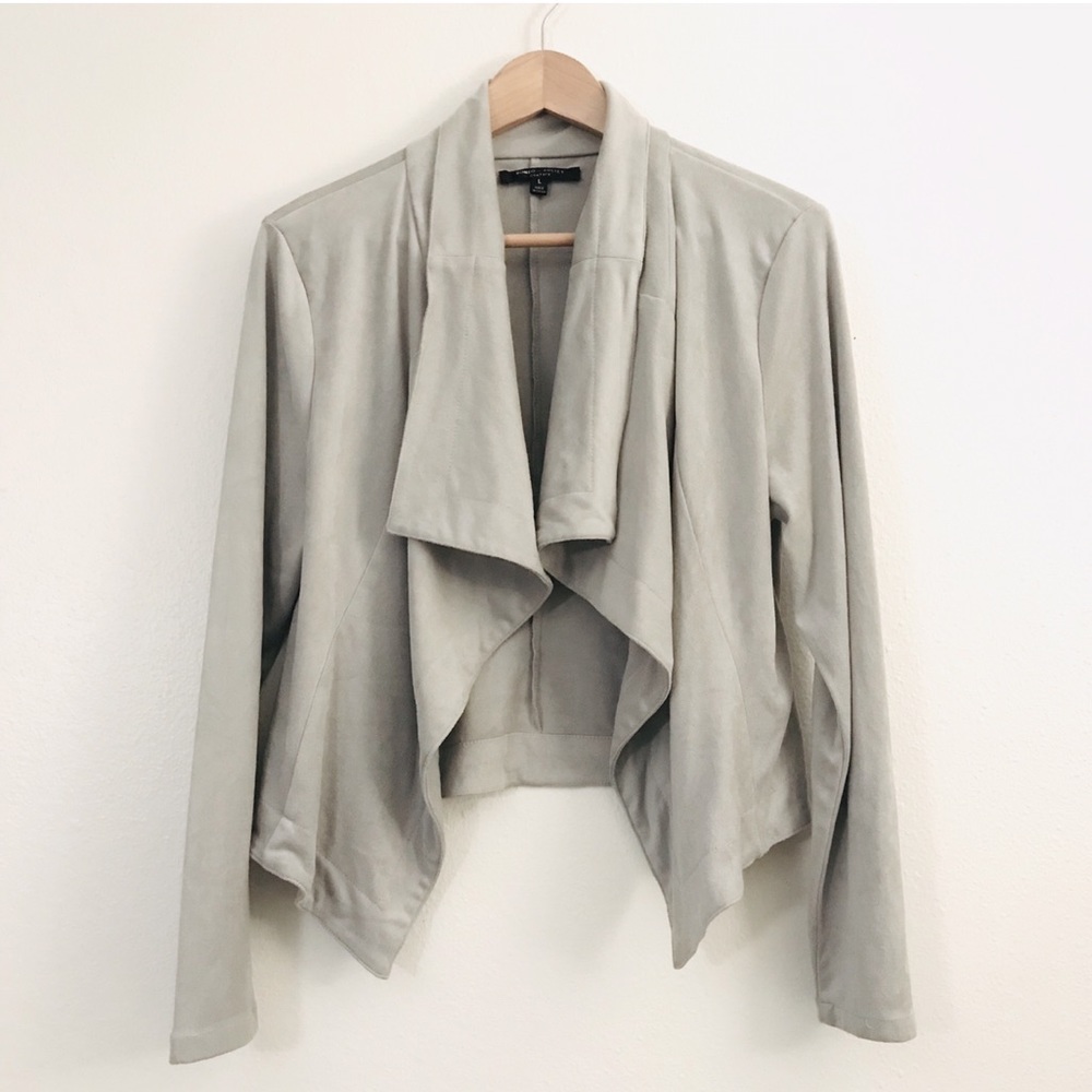 Romeo + Juliet faux suede drape front jacket